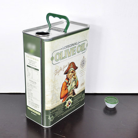 2.5L出口印花橄欖油裝手提鐵桶