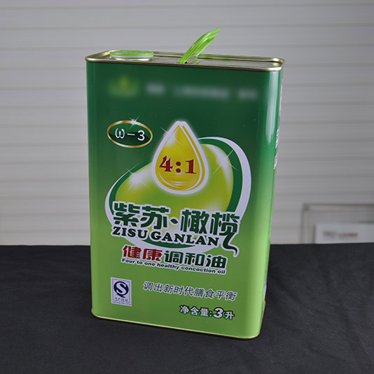 3升方形紫蘇橄欖油調(diào)和油鐵桶
