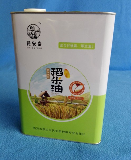 2.5L精制優(yōu)級稻米油鐵桶 稻米油馬口鐵罐定制