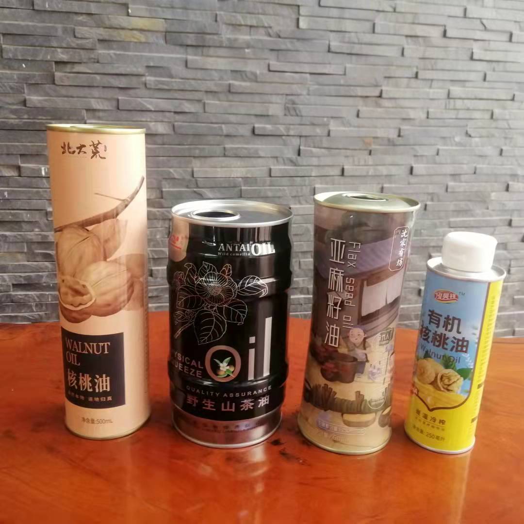 品質(zhì)印花食用油創(chuàng)意鐵罐 圓形母嬰油鐵罐包裝