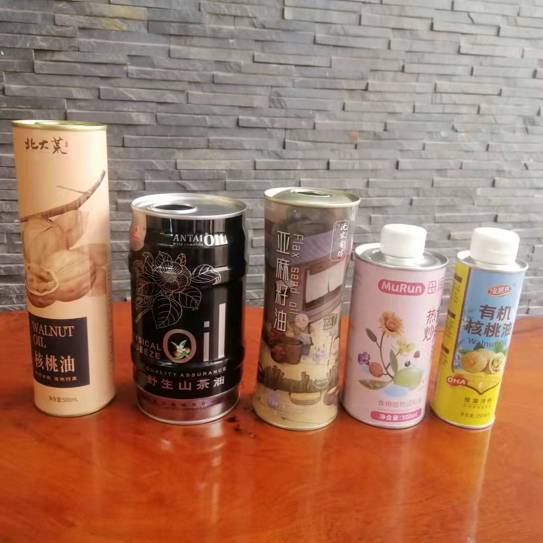 品質(zhì)印花食用油創(chuàng)意鐵罐 圓形母嬰油鐵罐包裝